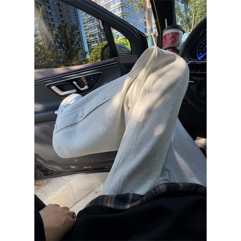 秋季新款休闲裤男宽松直筒裤排扣运动裤卫裤K7708-特P45控78，男装休闲裤，星座209-2