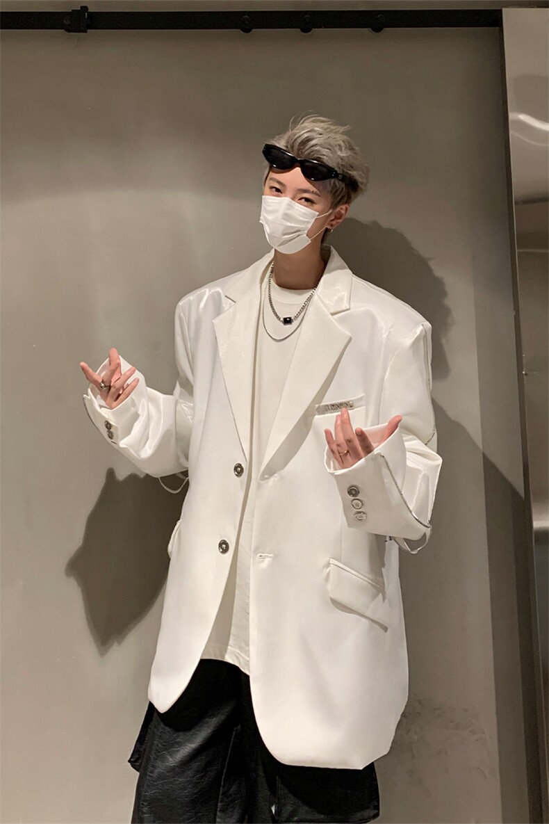小众金属垫肩西装外套男设计感高级西服夹克XZ514-2-24234-P128,男装夹克,星座514-2(原B239)