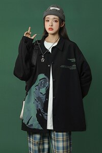 【】A003-HJ5122-P65少女印花翻领夹克 蒙马特 控价88元图片