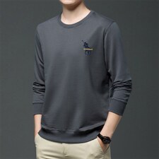 I603男式2023秋季新款长袖T恤男韩版商务休闲男装卫衣P43图片