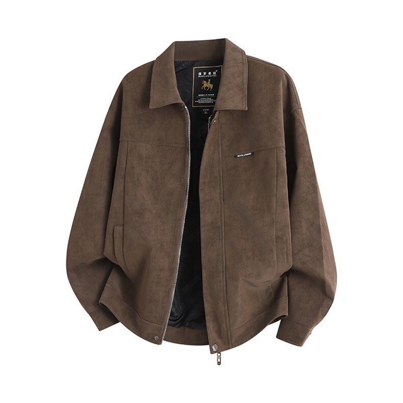 新款男士鹿皮绒皮衣皮夹克机车服1409-6605-P85，男装夹克，星座1409