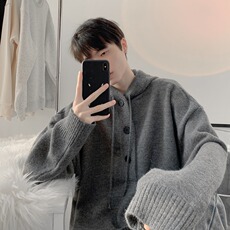 针织衫男女韩版潮流宽松连帽百搭帅保暖2025冬季ins毛衣MZ616-P72，男装针织衫/毛衣，星座412-3
