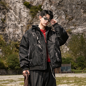 311B-1-YZ-9235-P210控359潮牌提花情侣百搭立领羽绒服抗皱风防图片