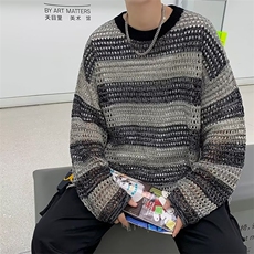 男慵懒风休闲针织衫镂空流苏边MY229P38，男装针织衫/毛衣，星座1116-2
