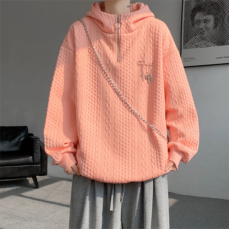现货WY10098-常规P55加绒P65新款特殊纹路高质量连帽加绒卫衣,男装卫衣,电商A059