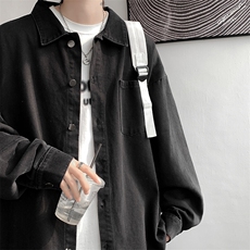 8XL-M特大码牛仔衬衫宽松浅蓝色牛仔外套男休闲衬衫CS502P68控88，男装夹克，电商D206-1