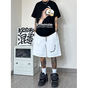 潮牌高街休闲运动短裤男oversize美式复古五分裤 DK12 特批25图片