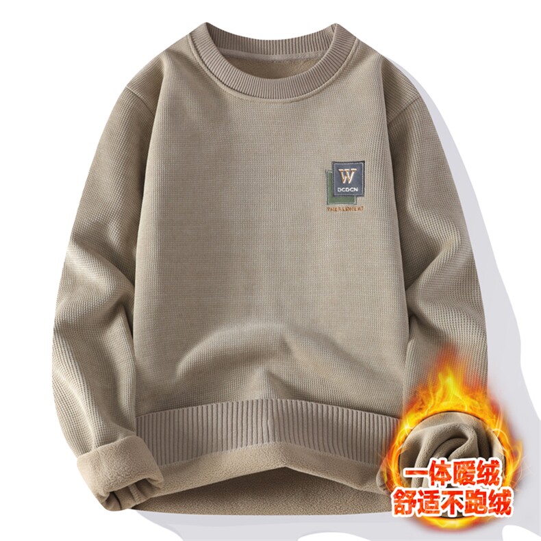 青年学生男士高品质休闲圆领华夫格一体绒毛衣打底针织衫M837-P52,男装针织衫/毛衣,星座310B-3