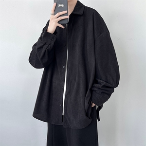 现货港风宽松长袖衬衫男KD556-P40图片