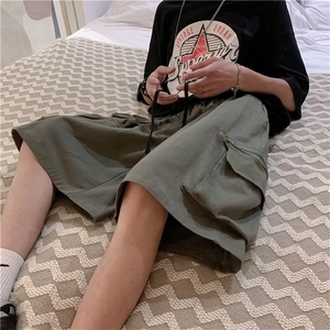 工装短裤男港风潮流大口袋痞子帅2024夏季新款ins五分裤K3882-P47图片