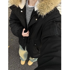 毛领夹棉工装棉服外套女宽松保暖夹克棉衣，男装夹克，星座506A