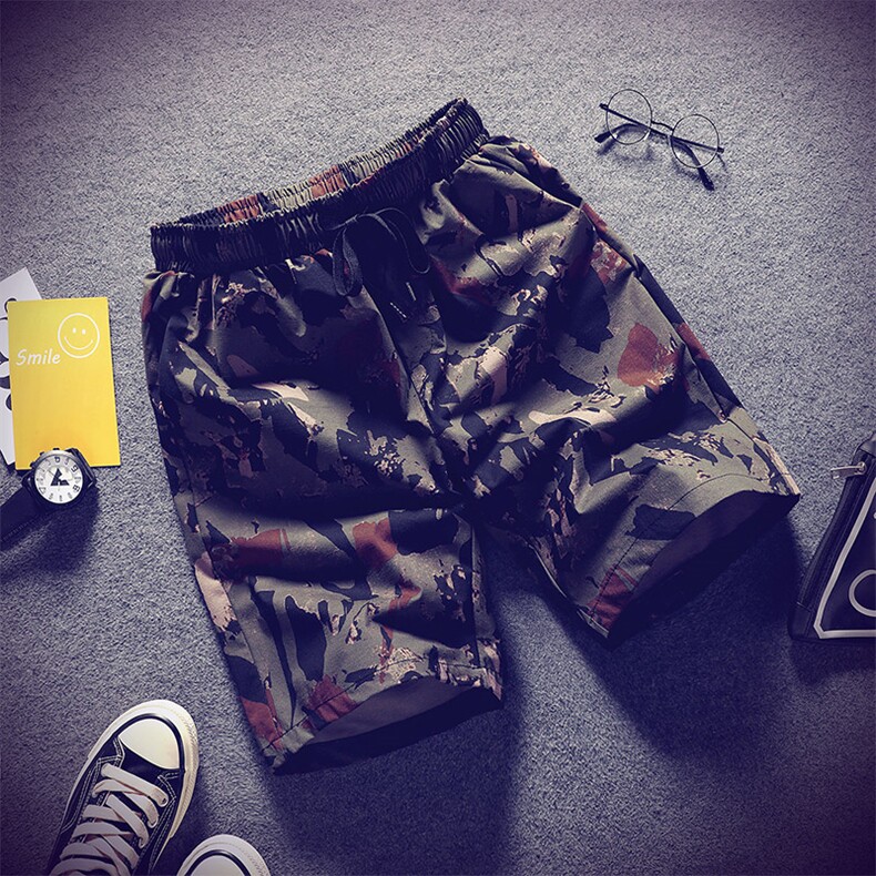 2023夏季新款日系地毯摆拍大码迷彩休闲短裤M-5XHK180-P30,男装休闲裤,电商A022