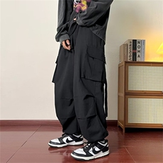 新款潮牌宽松束脚裤日系工装裤男美式高街休闲长裤K4587-P40，男装休闲裤，星座512-2