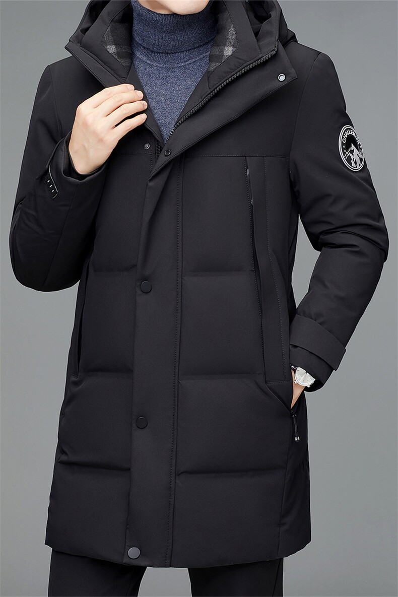 冬季新款中年纯色羽绒服连帽中长款加厚爸爸装外套MYYL1012-P325,男装羽绒服,电商B212（原钱塘6029）