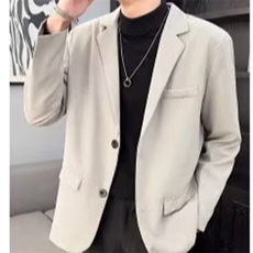 轻熟风免烫小西装男士韩版早秋潮流帅s黑色休闲商务西服外套Y70，男装西服，星座1116A-2（原606A-1）