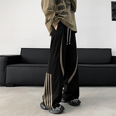 春夏新款潮牌直筒阔腿拖地裤三条杠运动休闲裤子男8227-P48控68，男装休闲裤，电商C305A