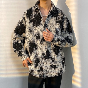 新款扎染花色加厚长袖衬衫男青少年百搭加厚衬衣外套CS907P55图片