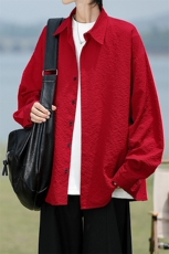 8XL-M泡泡纱盐缩肌理长袖衬衫男夏季冰丝外套防晒衬衣CS29007P40，男装衬衫，电商B312