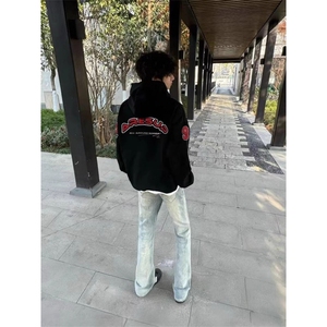 网图高街字母植绒绣花连帽运动衫2026新款宽松卫衣YY802-P45图片