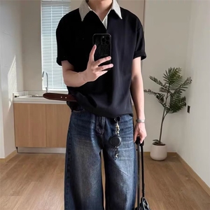 潮牌拼接扎染加绒卫裤男冬季美式设计感百搭弯刀裤重磅运动休闲裤图片