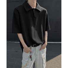 夏装2025新品300克重磅坑条翻领POLO衫男装夏季短袖T恤S403-特P38，男装T恤，电商A233-1