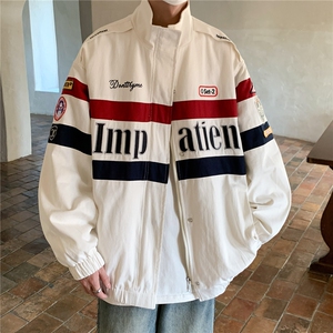 2023秋装 复古机车服ins潮牌情侣夹克外套撞色上衣 H806 P108男图片