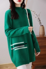 半高领羊毛衫女中长款2024新款秋冬加厚内搭洋气，女装羊毛衫，蒙特羊绒