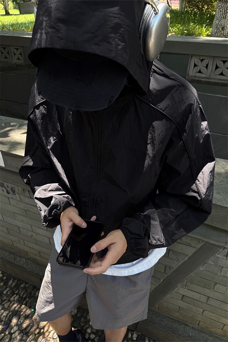 复古防晒衣5X4022-TP4579夏季轻薄透气防紫外线情侣皮肤衣,男装防晒衣,电商A102
