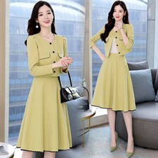 2023秋季时尚简约大方气质优雅显瘦修身百搭潮流两件套，女装套装/套裙，罗腾