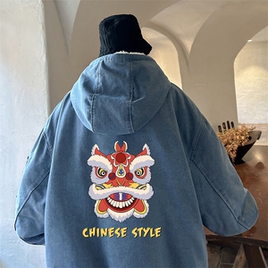 控价158牛仔外套男大码加厚加绒棉衣男羊羔毛棉服男 NM53185-P140图片