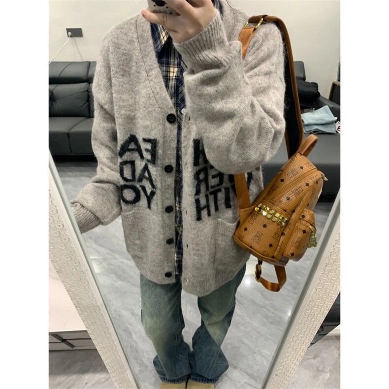 【有货】MY452CC-特P58慵懒风开衫毛衣男美式字母针织外套,男装针织衫/毛衣,星座1007（原301D）