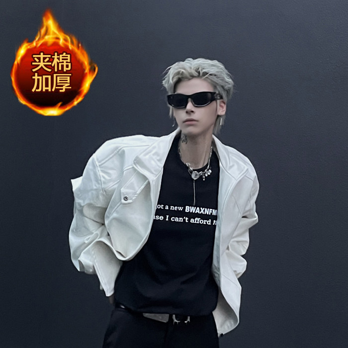(图盗图必投)小众设计感pu皮立领垫肩加厚款W48481-P95,男装夹克,星座1109-4