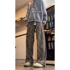 灯芯绒扎染裤子男提花设计感美式复古情侣直筒休闲裤LM5744-P35，男装休闲裤，星座1008