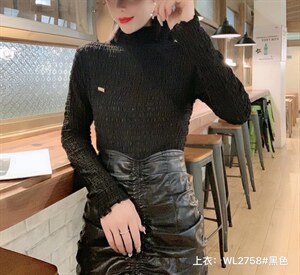 2021年冬季加厚蕾丝修身显瘦气质打底衫现货大量供应图片