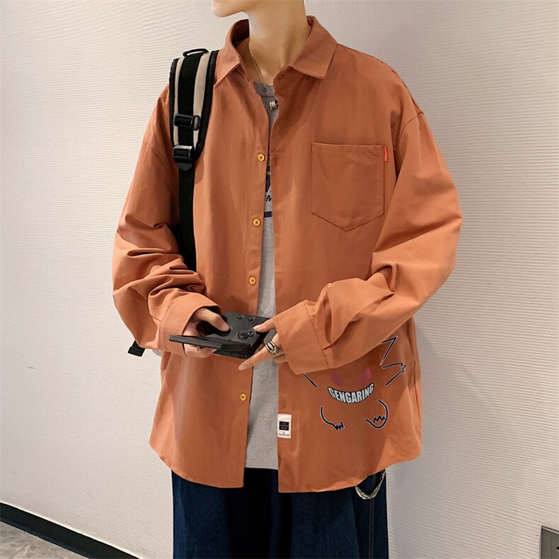 春季长袖衬衫男宽松港风衬衣男外套男CSCS291-P35图片
