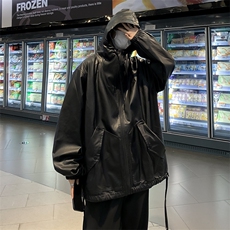 秋季美式街头机车风男款连帽皮衣情侣上衣潮牌夹克外套JK072-P76，男装夹克，星座308B-2