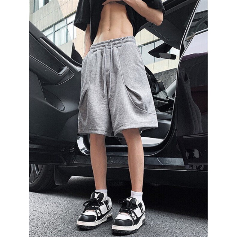 解构重磅短裤男女夏季廓形运动弯刀裤子宽松休闲五分裤子D16,男装牛仔裤,星座1116A（原606A-3）
