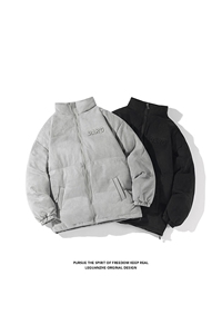 2023 冬季新款 港风白底大码麂皮绒立领棉衣M-5X HM22612-P115图片
