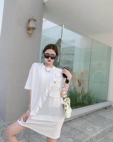 欧洲货～直筒拼接T恤连衣裙，女装T恤，LOVELS