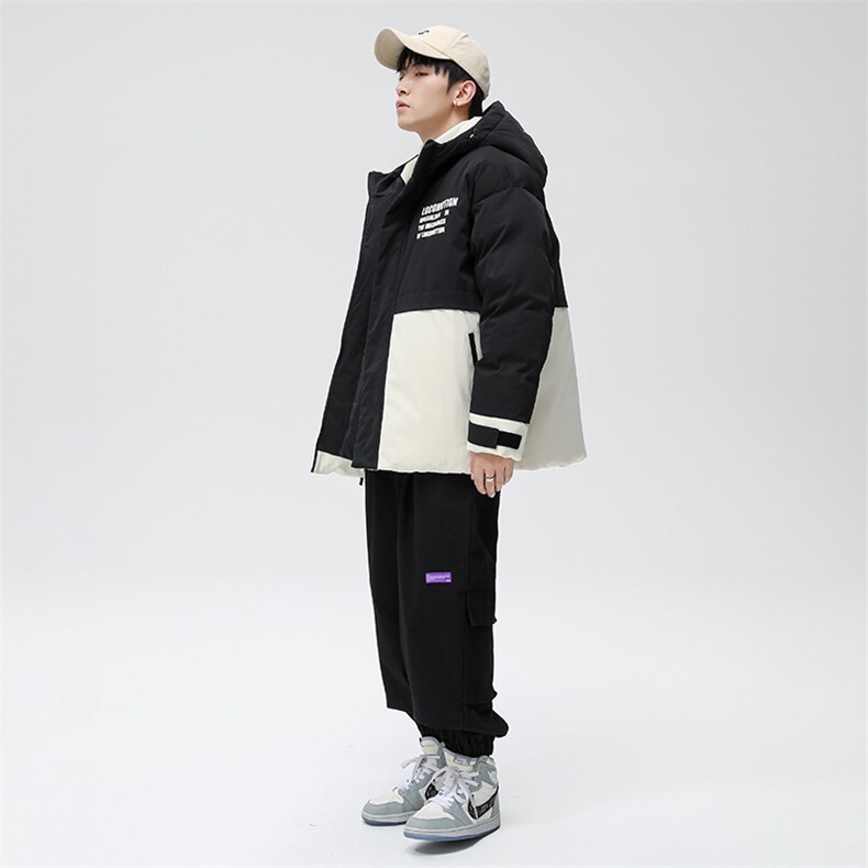 中性风连帽撞色棉服冬季无影墙加厚棉衣男女同款M8884-P95,男装棉衣,星座717