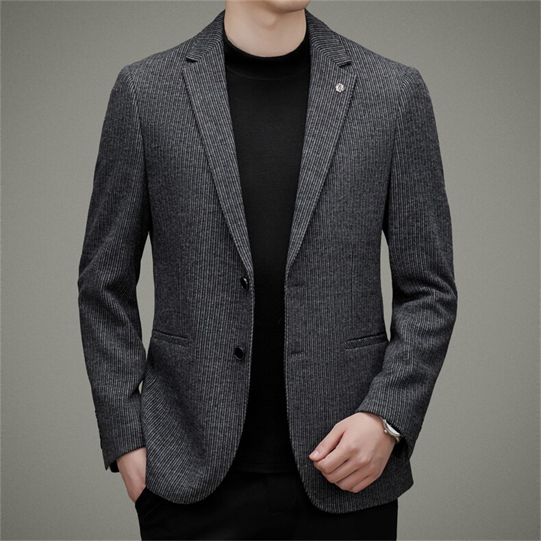 DJA637钱塘2020-3中年男士秋冬季新款百搭厚款商务休闲西服P170,男装西服,钱塘207-3