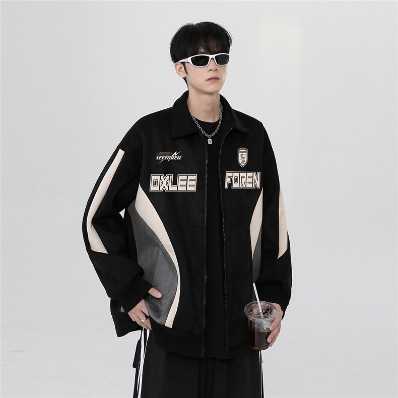 美式复古鹿皮绒棒球服外套男春夏翻领夹克外套JK308-P68,男装夹克,电商C307