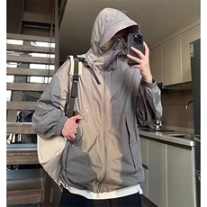 美式机能速干防晒衣男夏季薄款连帽高级感情侣工装登山户外防晒服，男装风衣，星座506A