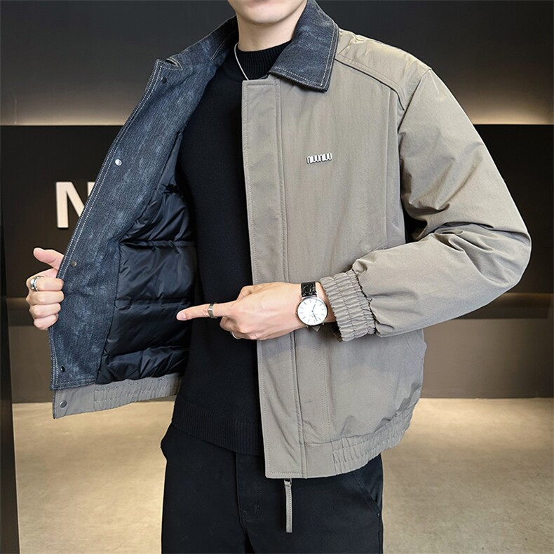 标50白鸭绒夹克式假两件轻薄羽绒服男外套B317-Y522-P195控258,男装夹克,电商B317