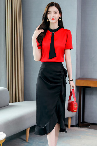 2022夏季新款时尚通勤简约大方气质优雅修身显瘦两件套裙，女装套装/套裙，火爆靓佳人