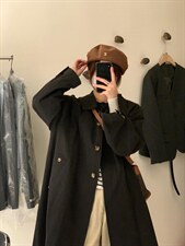 风衣来啦。韩代1:1面料是韩密制。，女装风衣，molly fits