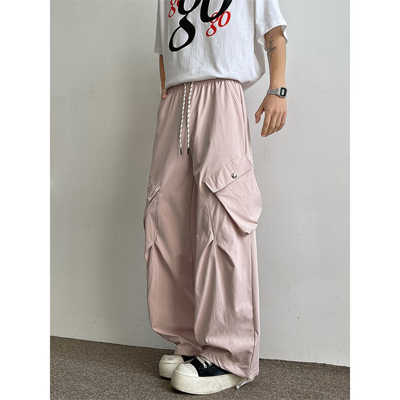 D206-18XL-M冰丝复古阔腿工装裤男宽松大口袋美式拖地裤男K9145，男装工装外套，电商D206-1