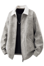 1可二开巴恩风撞色翻领M-5XL大码皮衣夹克立体图JK78110P85控138，男装皮衣，星座227-7
