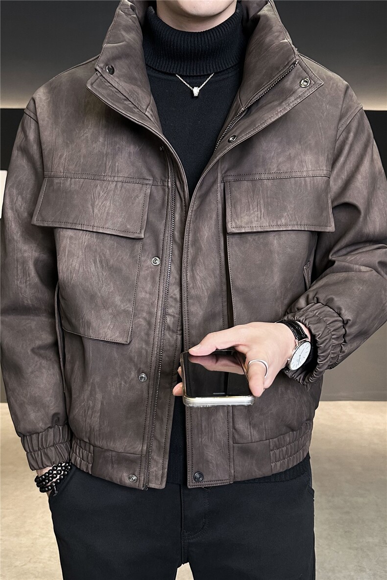 标50数据款皮羽绒服男2025冬季新款厚款外套B240-YR25189-225,男装羽绒服,电商B240