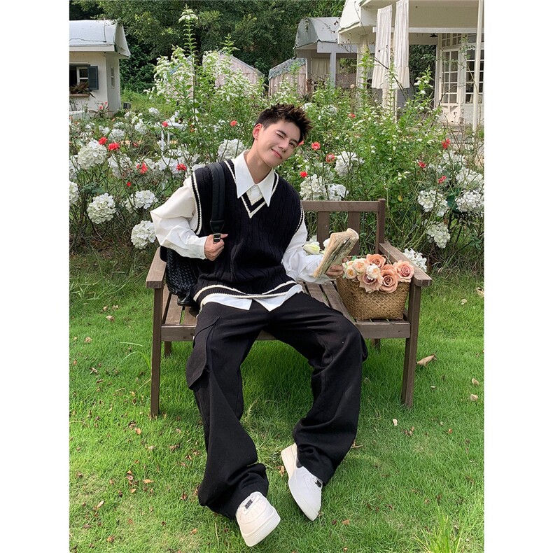 百搭毛衣坎肩针织无袖背心叠穿新款马甲男英伦学院风潮SWB099,男装背心/马甲,星座516A